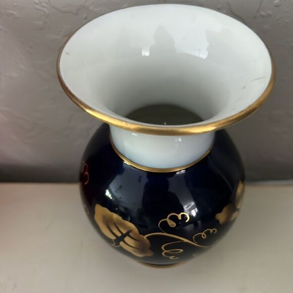 Jlmenau graf von henneberg etc kobalt Numbered Germany Blue / Gold VTG Bud Vase - Picture 3 of 7